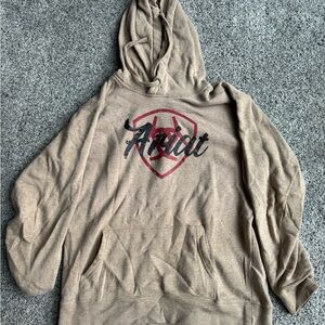 Ariat Tan Hoodie with Logo